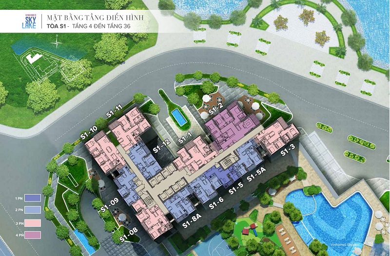 Mặt bằng toà nhà S1