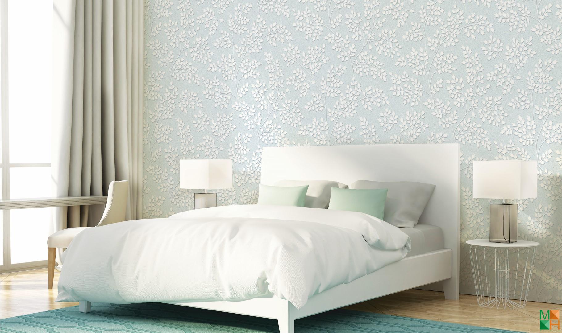 Việc sử dụng giấy dán tường cho phòng ngủ đem lại rất nhiều lợi ích như: làm sạch phòng, ít bám bụi bẩn, chống ẩm mốc 