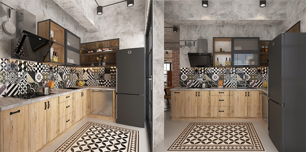 Phong cách công nghệp trong thiết kế không gian bếp
